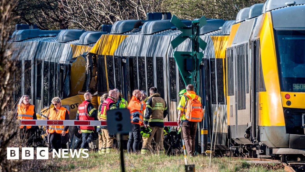 Two trains collide head-on in Denmark, leaving four critically hurt