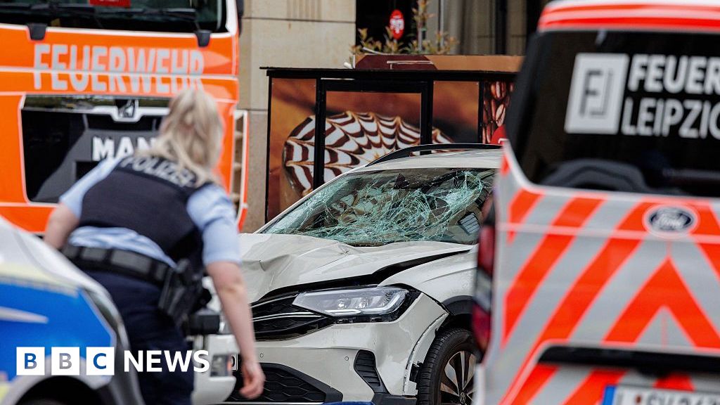 Two killed and many injured after car driven into crowd in German city of Leipzig