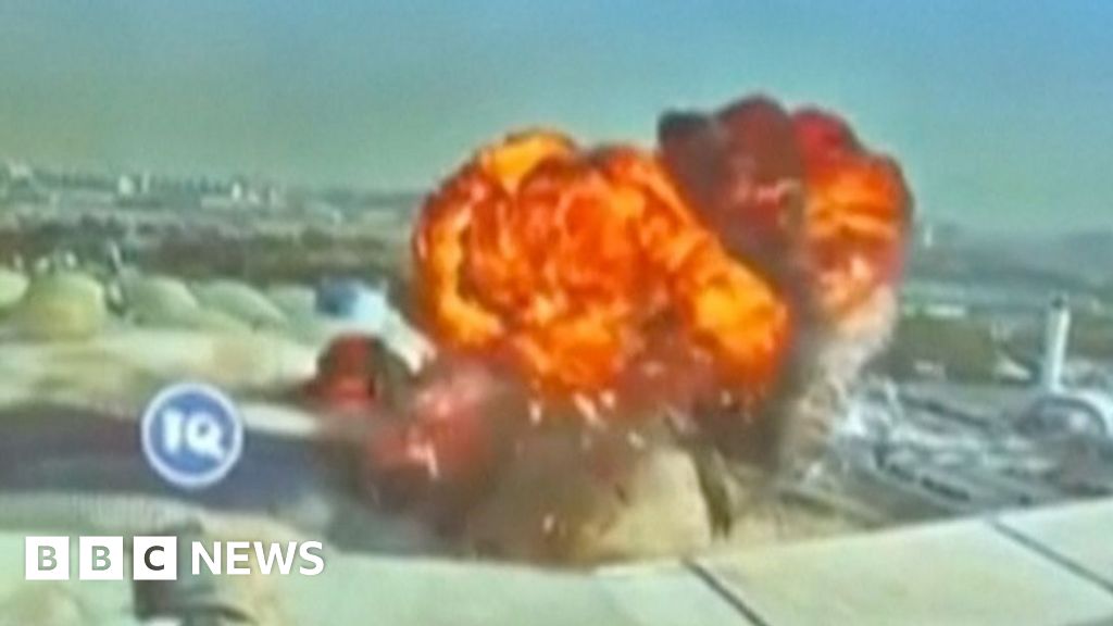 New footage shows moment Iranian drone struck Kuwait airport