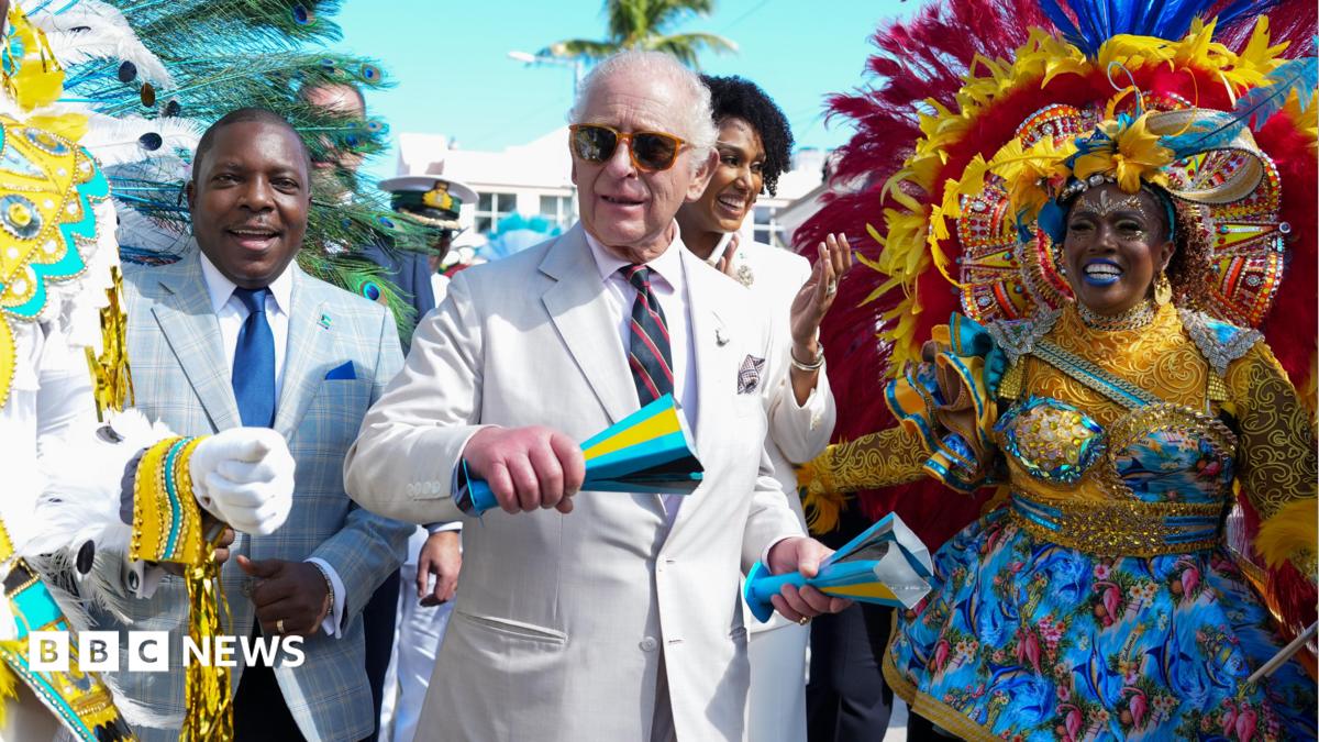King dances in the streets of the Bahamas capital