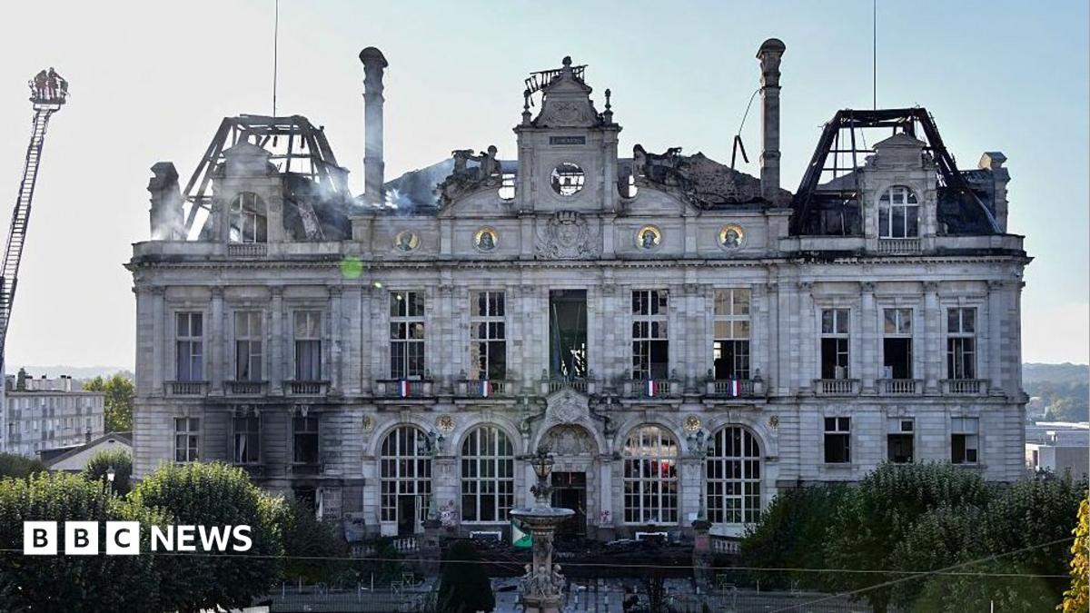 Ruins of city hall a symbol of France divided by protests